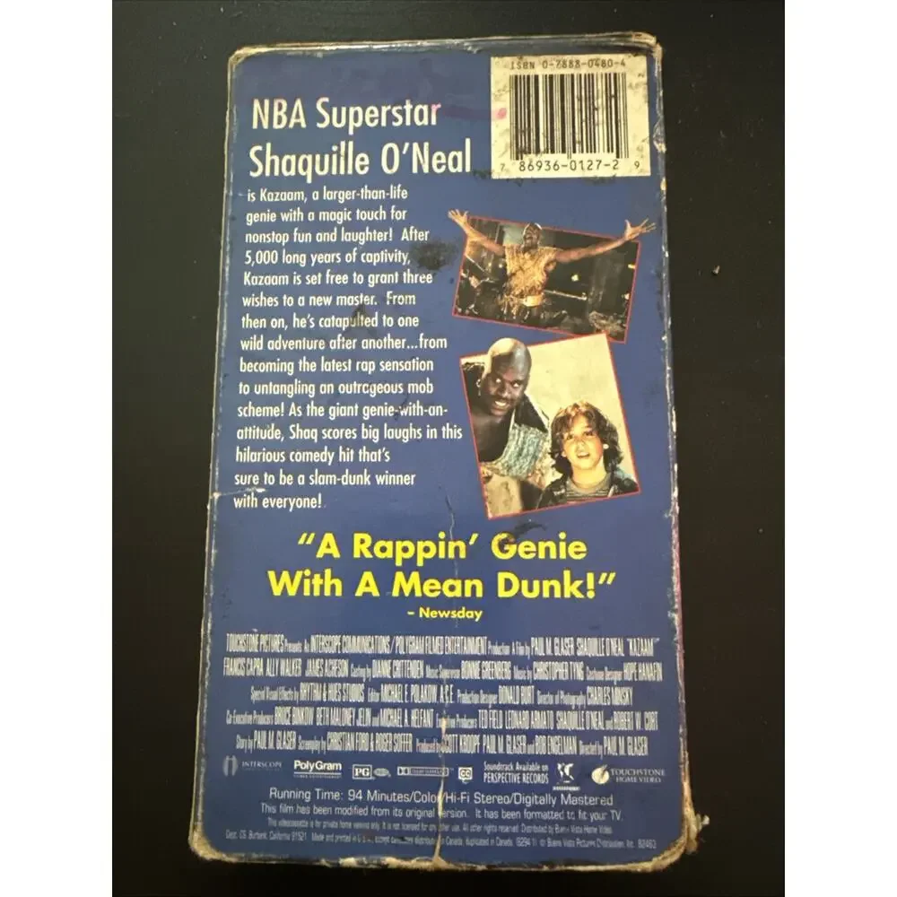 1996 Kazaam VHS Tape Starring Shaquille O’Neal – Original Clamshell Video